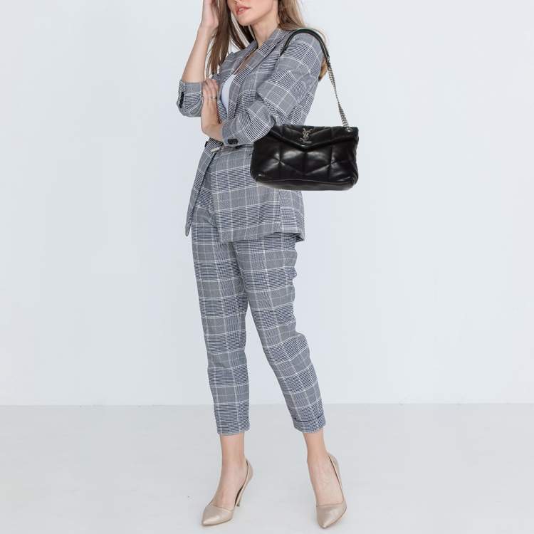 Pre Owned Saint Laurent Black Quilted Leather Small Loulou Puffer Shoulder Bag