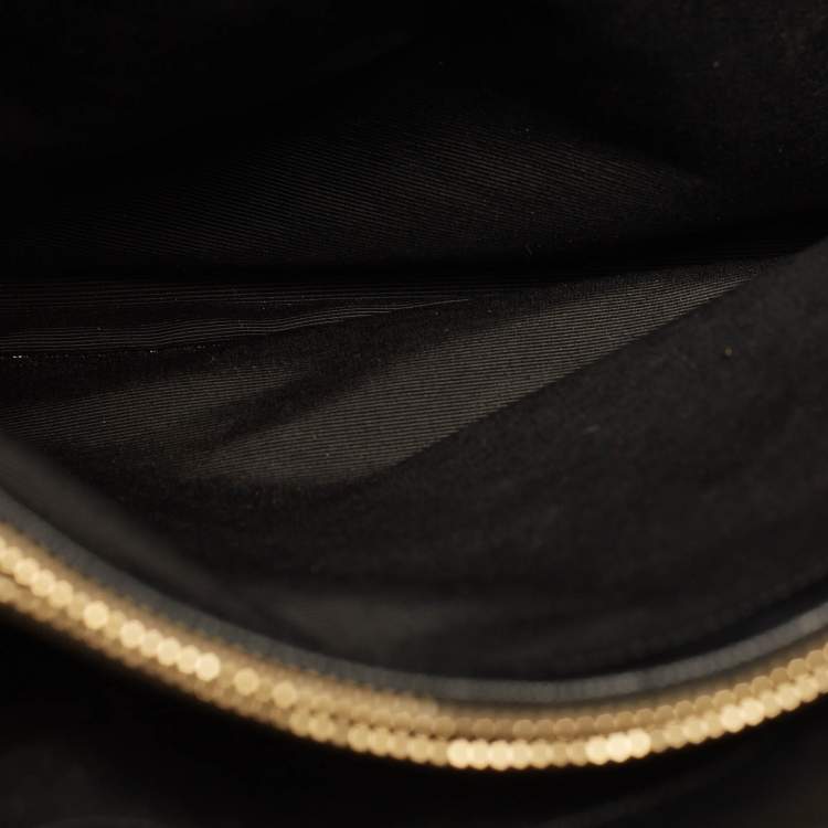 Pre Owned Saint Laurent Black Matelassé Leather Cassandre Shopper Tote
