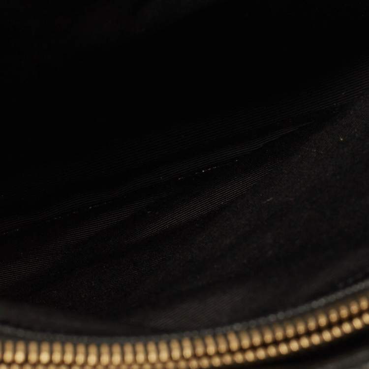 Pre Owned Saint Laurent Black Matelassé Leather Cassandre Shopper Tote