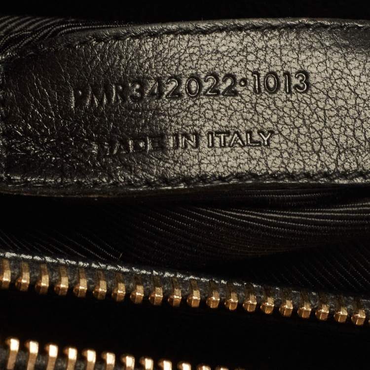 Pre Owned Saint Laurent Black Matelassé Leather Cassandre Shopper Tote