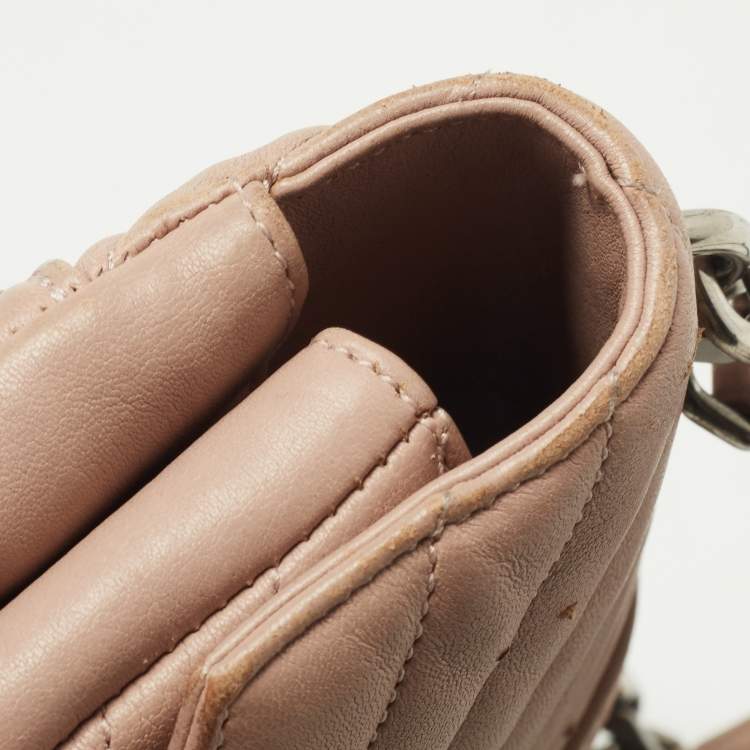 Pre Owned Saint Laurent Old Rose Matelassé Leather Medium College Top Handle Bag