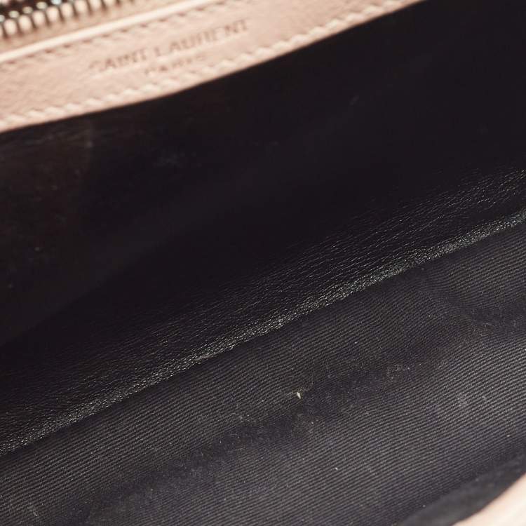 Pre Owned Saint Laurent Old Rose Matelassé Leather Medium College Top Handle Bag