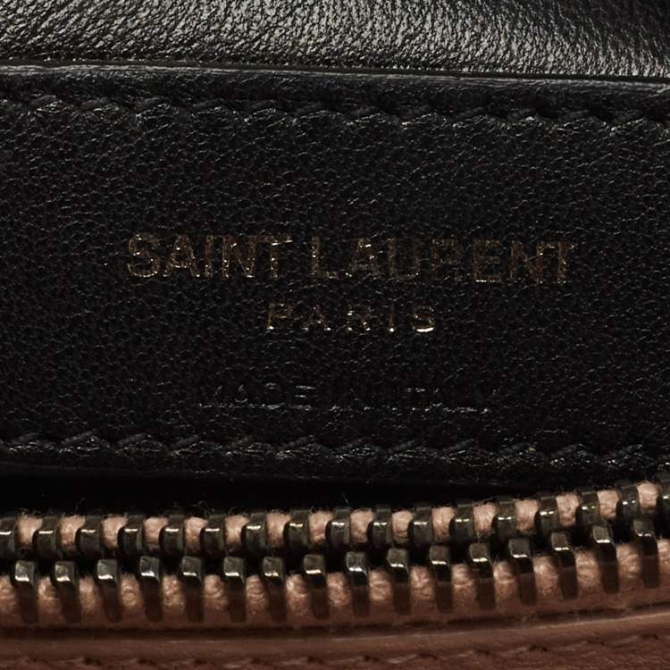 Pre Owned Saint Laurent Old Rose Matelassé Leather Medium College Top Handle Bag
