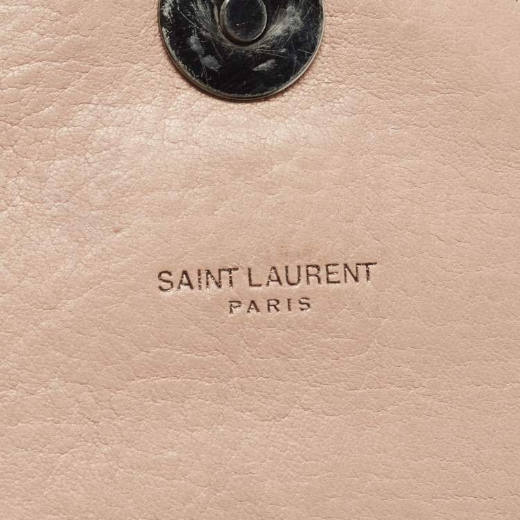 Pre Owned Saint Laurent Old Rose Matelassé Leather Medium College Top Handle Bag
