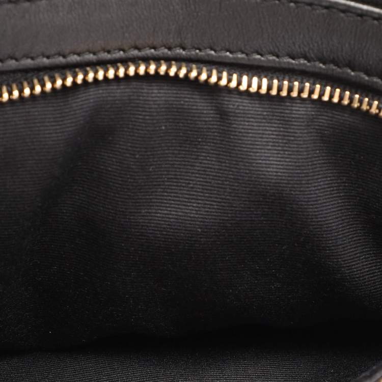 Pre Owned Saint Laurent Black Leather Monogram Embellished Belt Bag