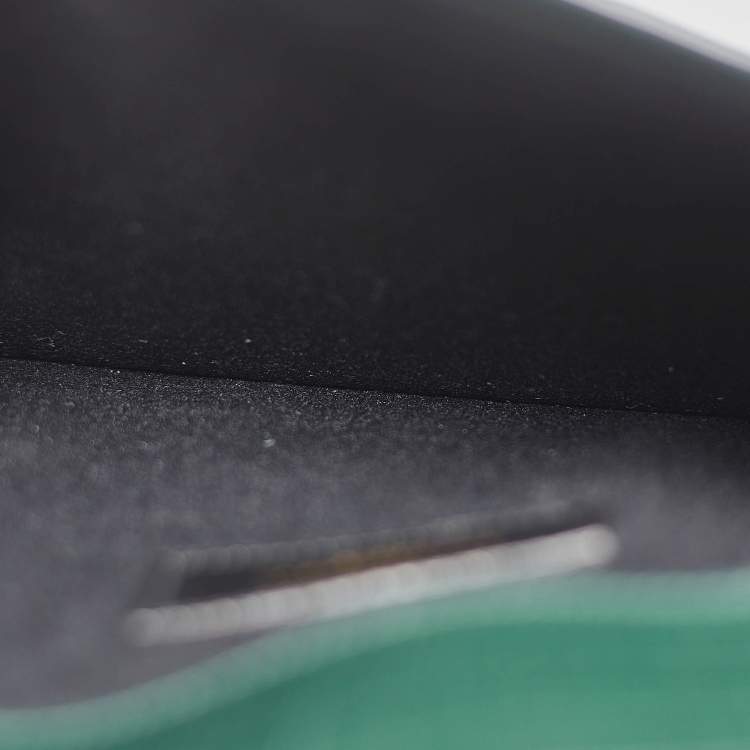 Pre Owned Saint Laurent Green Croc Embossed Leather Uptown Pouch