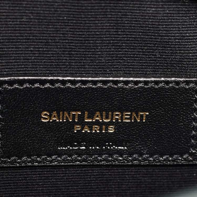 Pre Owned Saint Laurent Green Croc Embossed Leather Uptown Pouch