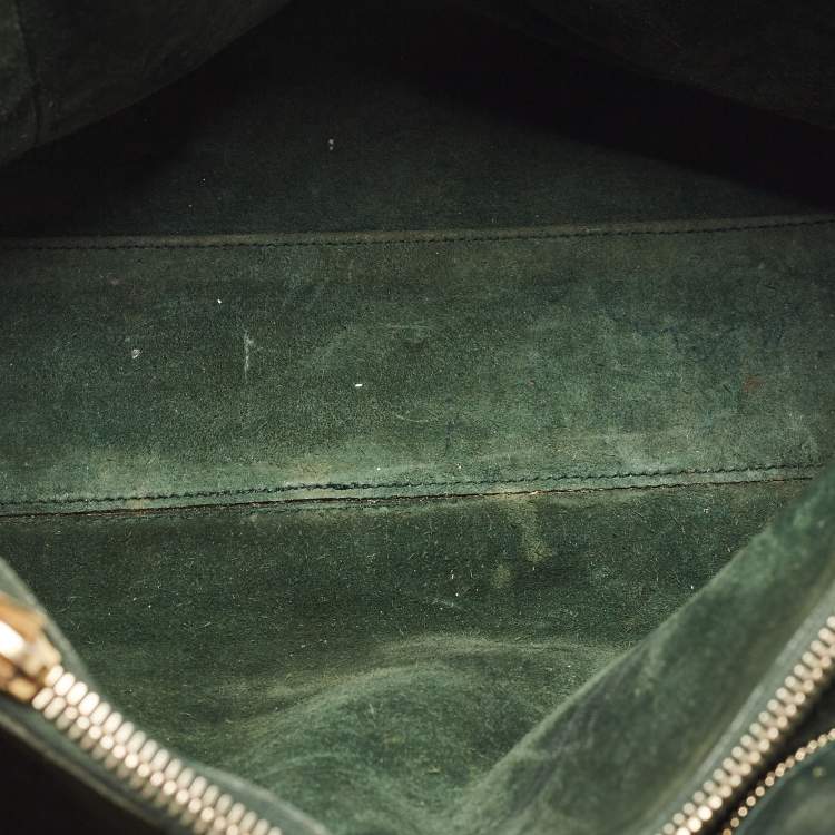 Pre Owned Saint Laurent Green Leather Small Classic Sac De Jour Tote