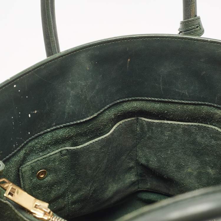 Pre Owned Saint Laurent Green Leather Small Classic Sac De Jour Tote