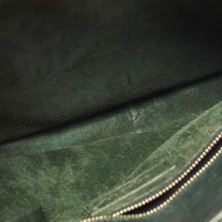 Pre Owned Saint Laurent Green Leather Small Classic Sac De Jour Tote