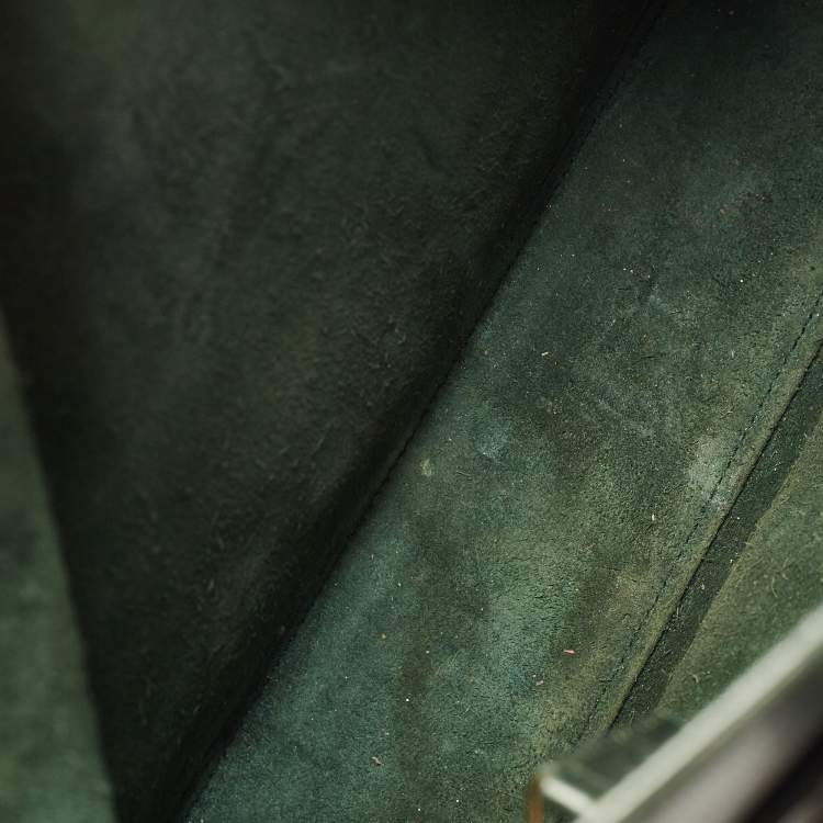 Pre Owned Saint Laurent Green Leather Small Classic Sac De Jour Tote