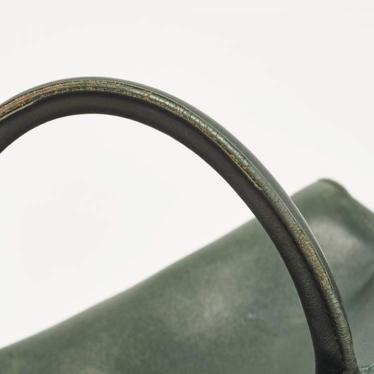 Pre Owned Saint Laurent Green Leather Small Classic Sac De Jour Tote