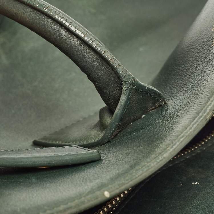 Pre Owned Saint Laurent Green Leather Small Classic Sac De Jour Tote