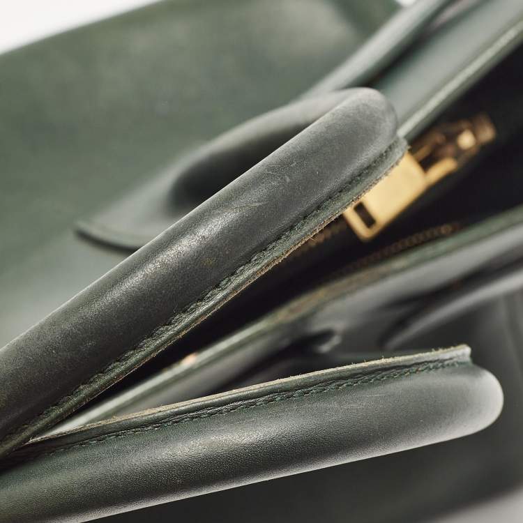 Pre Owned Saint Laurent Green Leather Small Classic Sac De Jour Tote