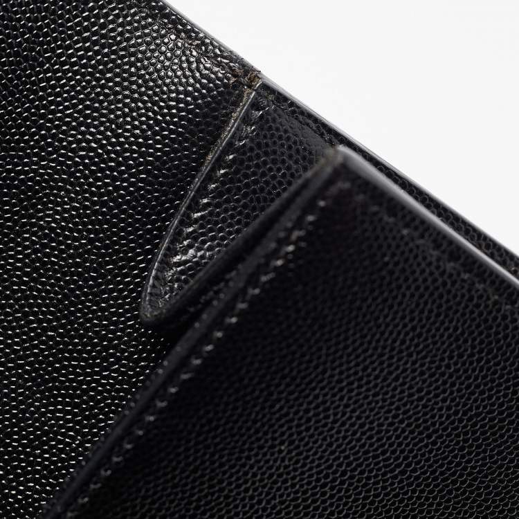 Pre Owned Saint Laurent Black Leather Kate Monogram Clutch