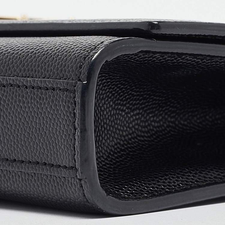 Pre Owned Saint Laurent Black Leather Kate Monogram Clutch
