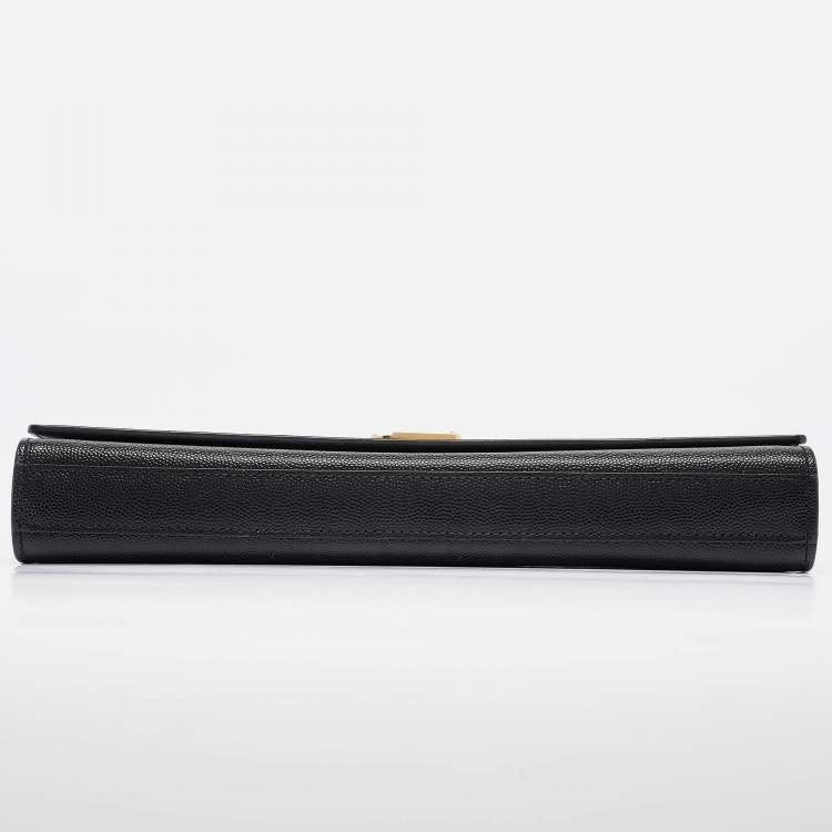 Pre Owned Saint Laurent Black Leather Kate Monogram Clutch