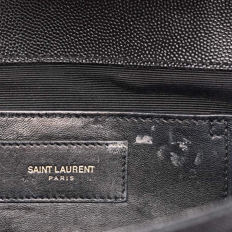 Pre Owned Saint Laurent Black Leather Kate Monogram Clutch