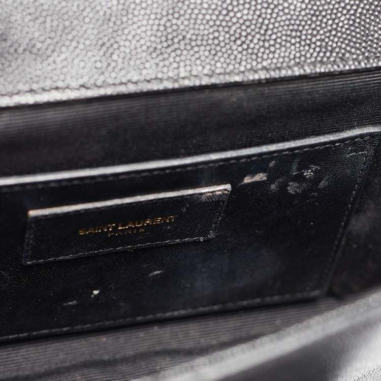 Pre Owned Saint Laurent Black Leather Kate Monogram Clutch