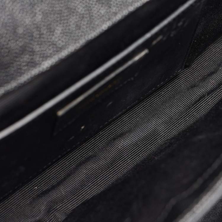 Pre Owned Saint Laurent Black Leather Kate Monogram Clutch