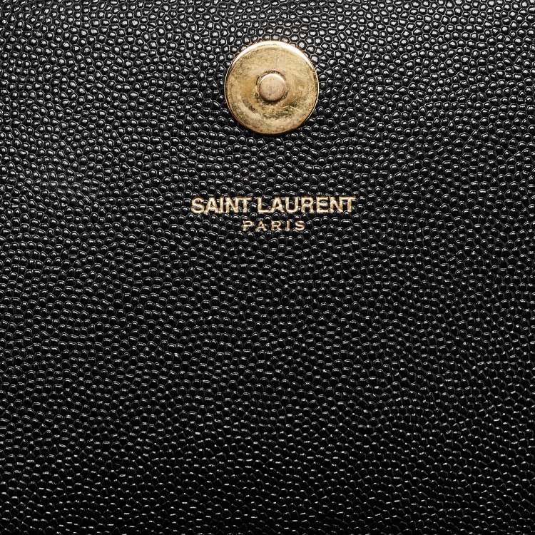 Pre Owned Saint Laurent Black Leather Kate Monogram Clutch