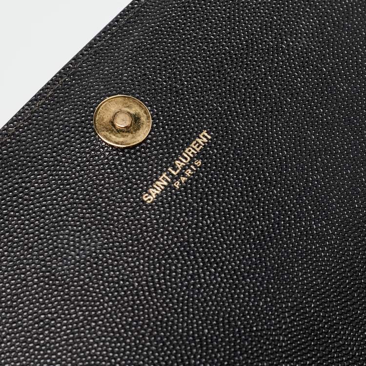 Pre Owned Saint Laurent Black Leather Kate Monogram Clutch