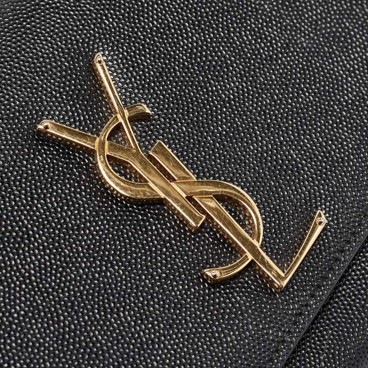 Pre Owned Saint Laurent Black Leather Kate Monogram Clutch