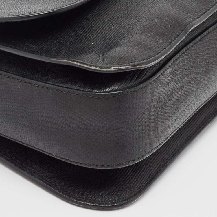 Pre Owned Saint Laurent Black Leather Ligne Y Crossbody Bag