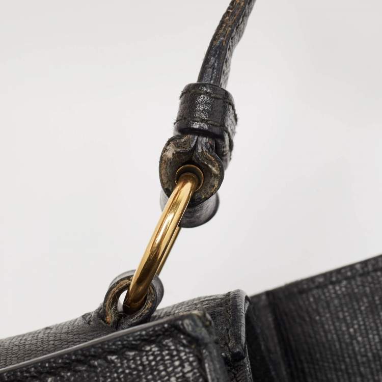 Pre Owned Saint Laurent Black Leather Ligne Y Crossbody Bag