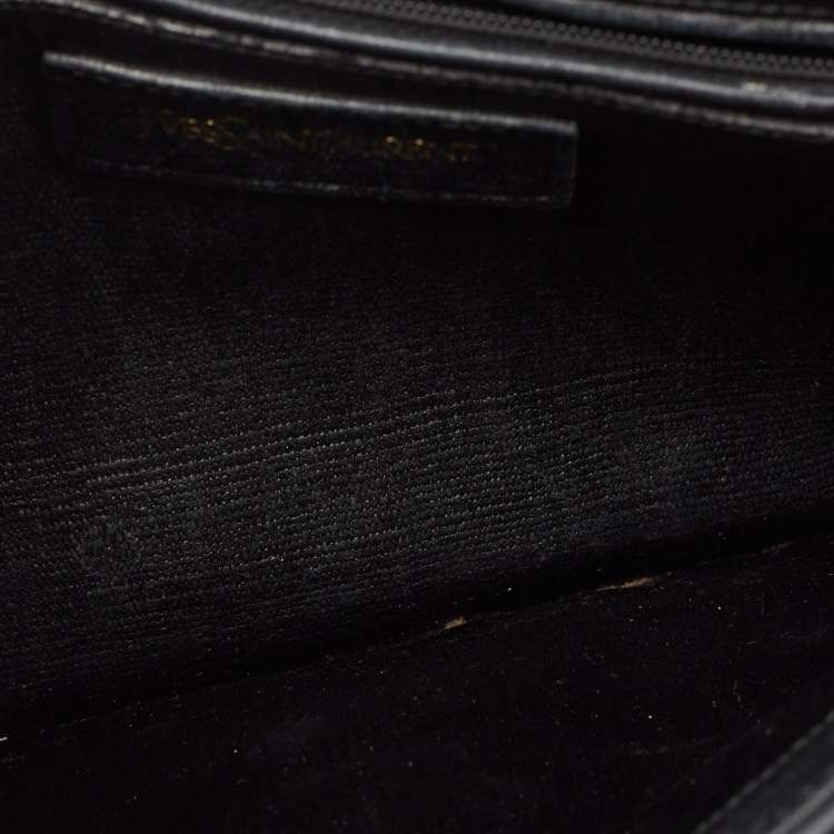 Pre Owned Saint Laurent Black Leather Ligne Y Crossbody Bag