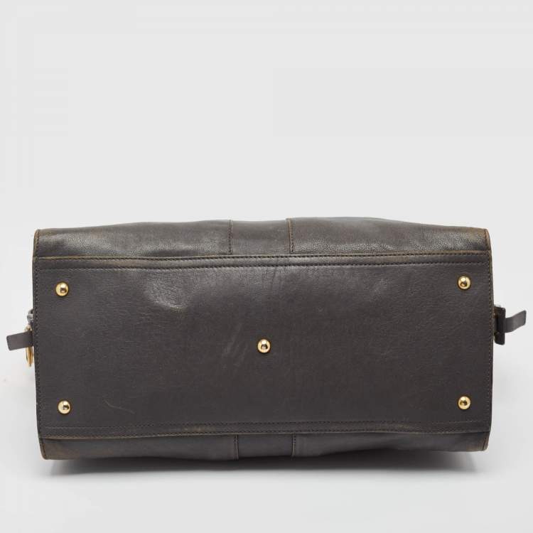 مملوكة مسبقًا Saint Laurent Dark Grey Leather Large Cabas Chyc Tote