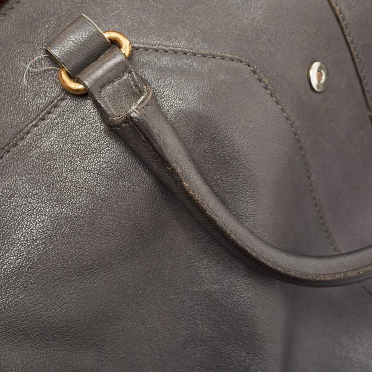 مملوكة مسبقًا Saint Laurent Dark Grey Leather Large Cabas Chyc Tote