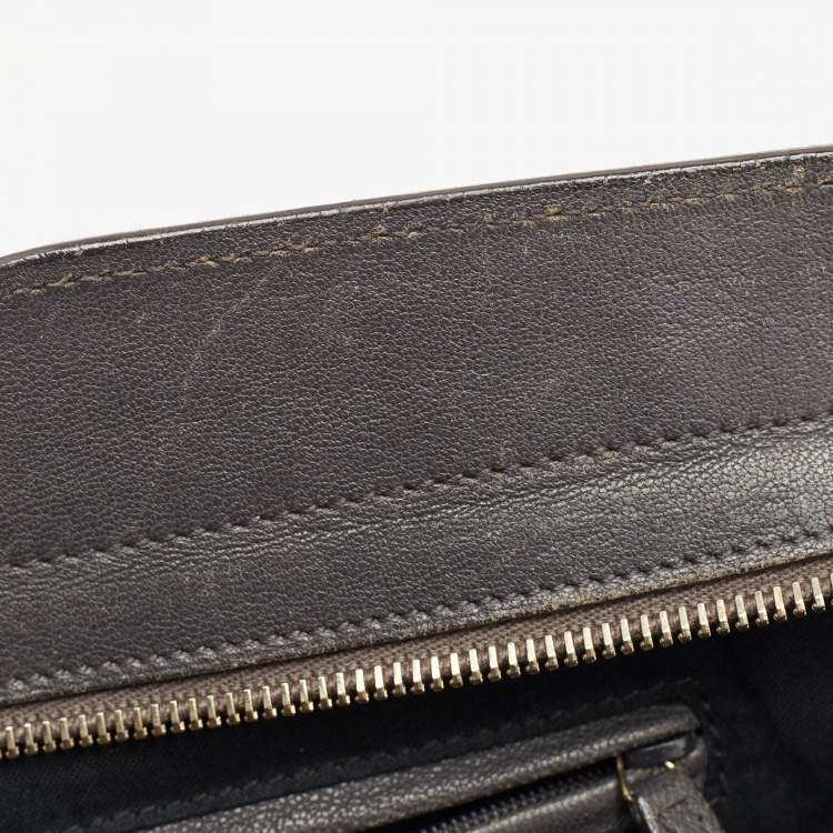 مملوكة مسبقًا Saint Laurent Dark Grey Leather Large Cabas Chyc Tote