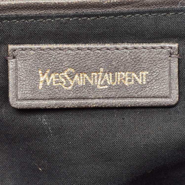 مملوكة مسبقًا Saint Laurent Dark Grey Leather Large Cabas Chyc Tote