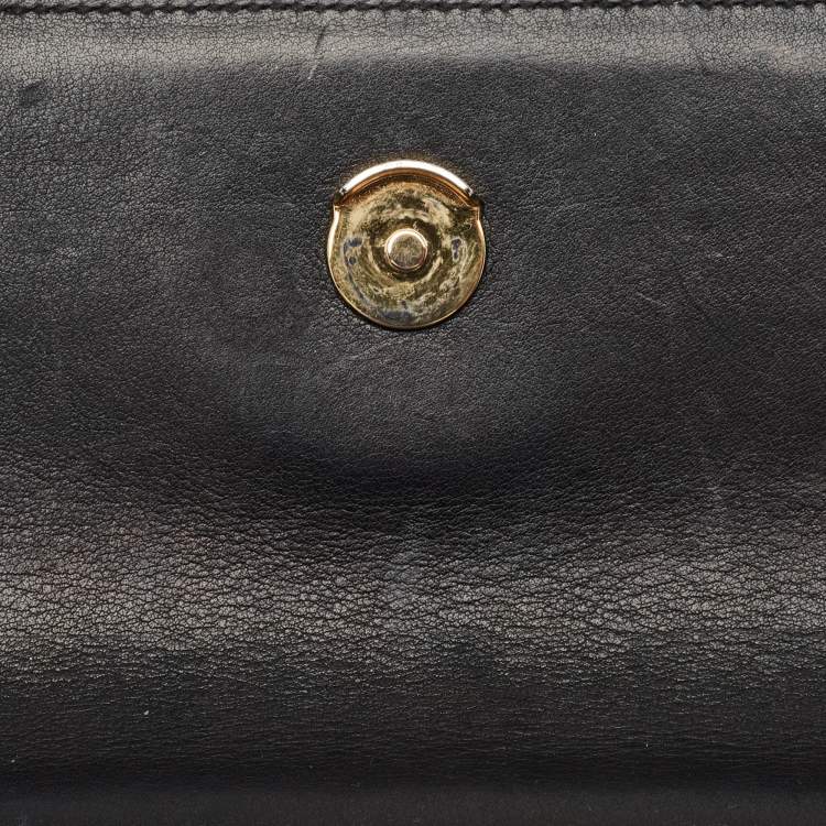 Pre Owned Saint Laurent Black Leather Small Moujik Top Handle Bag