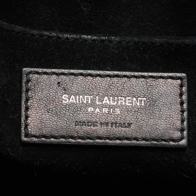 Pre Owned Saint Laurent Black Croc Embossed Leather Nano Classic Sac De Jour Tote