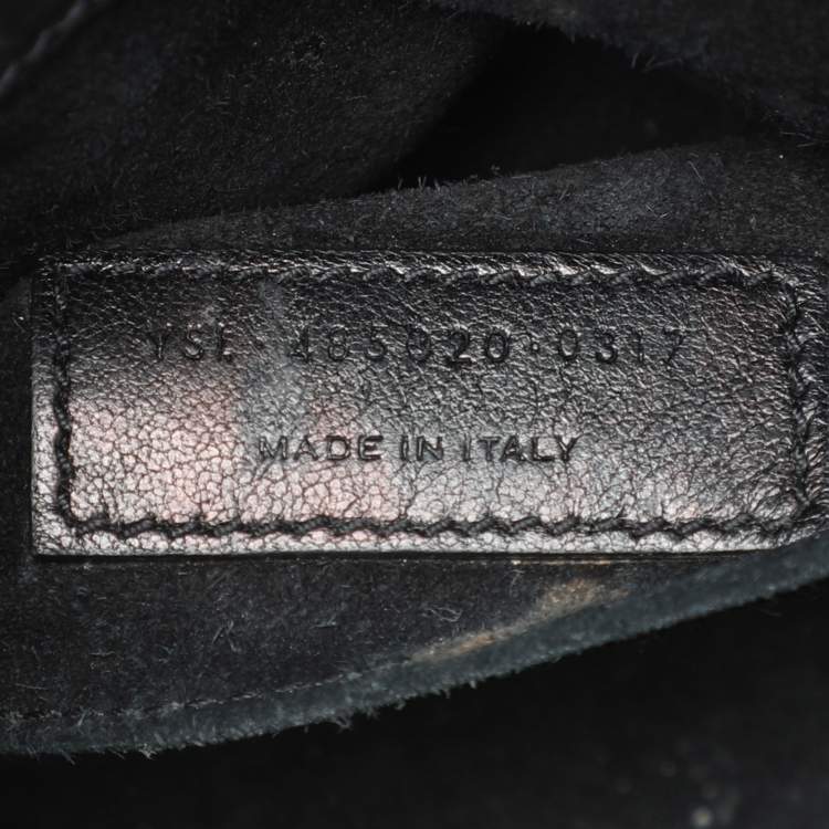 Pre Owned Saint Laurent Black Croc Embossed Leather Nano Classic Sac De Jour Tote