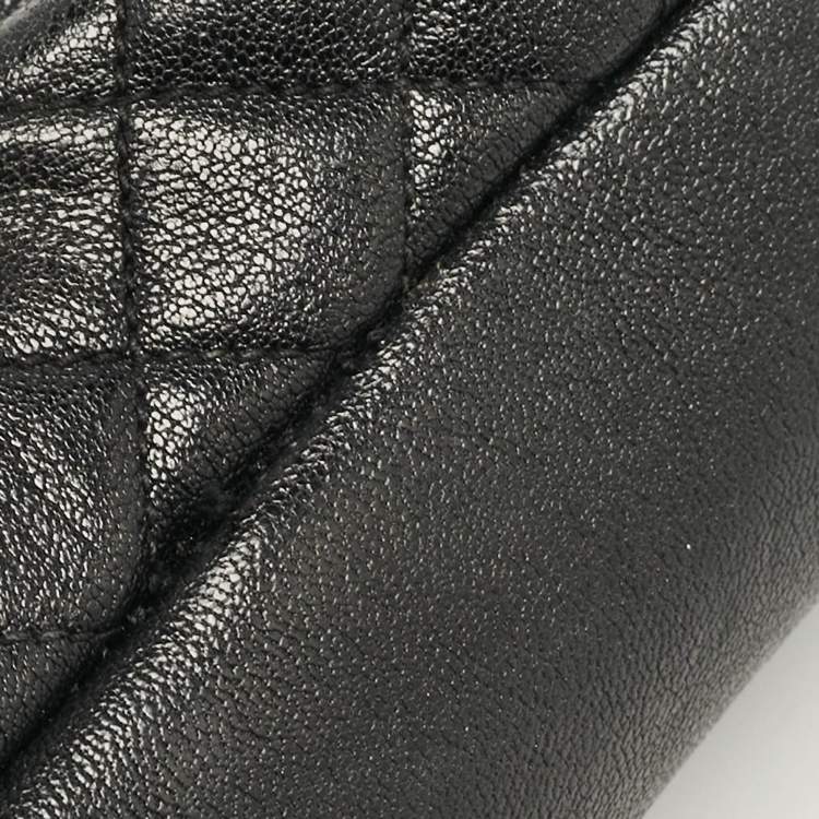 Pre Owned Saint Laurent Black Mixed Quilted Leather Small Envelope Shoulder Bag