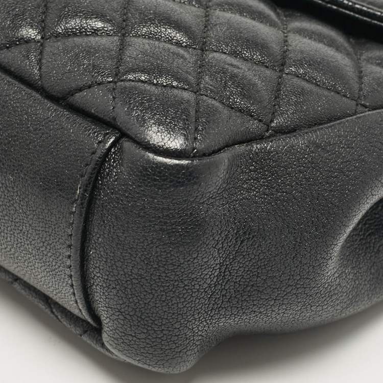 Pre Owned Saint Laurent Black Mixed Quilted Leather Small Envelope Shoulder Bag