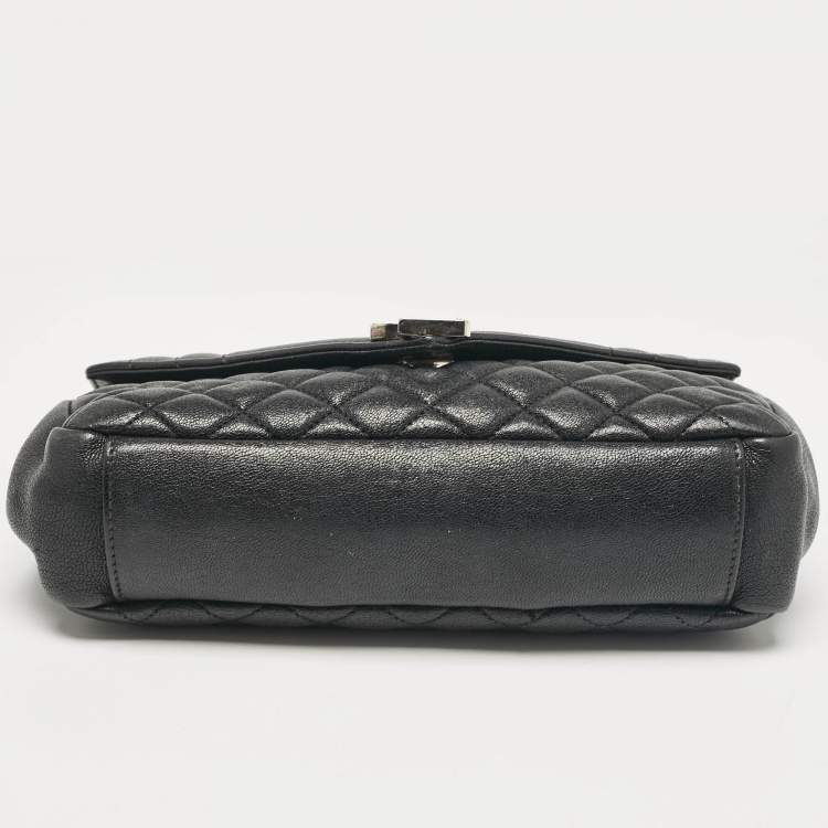 Pre Owned Saint Laurent Black Mixed Quilted Leather Small Envelope Shoulder Bag