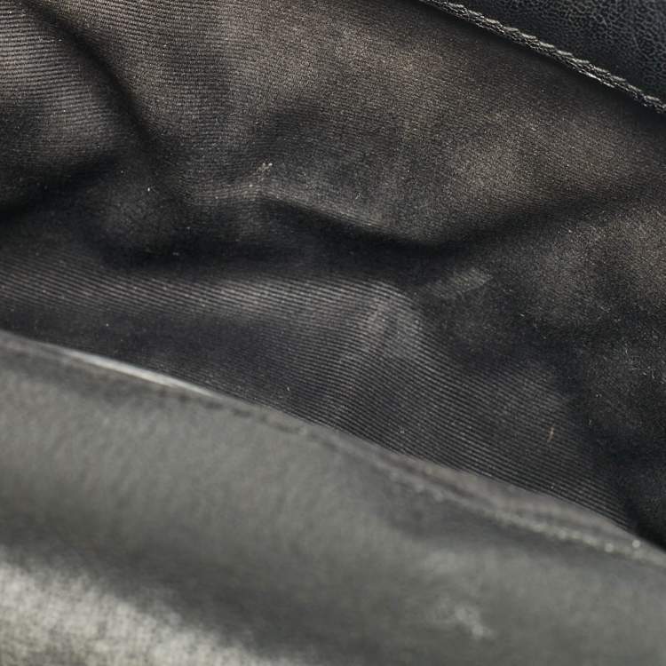 Pre Owned Saint Laurent Black Mixed Quilted Leather Small Envelope Shoulder Bag