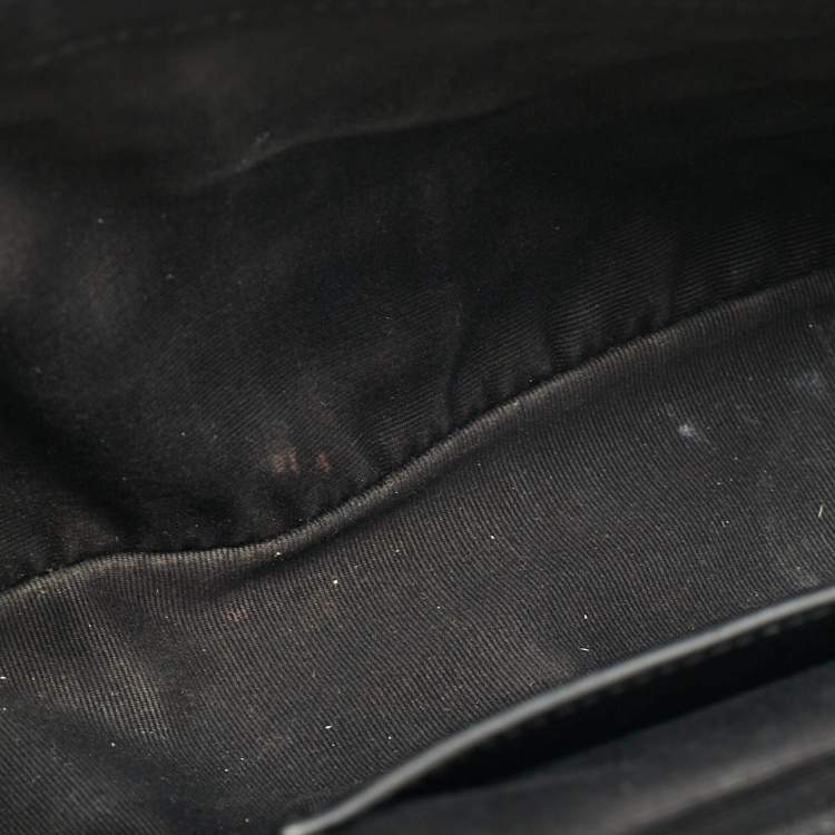 Pre Owned Saint Laurent Black Mixed Quilted Leather Small Envelope Shoulder Bag