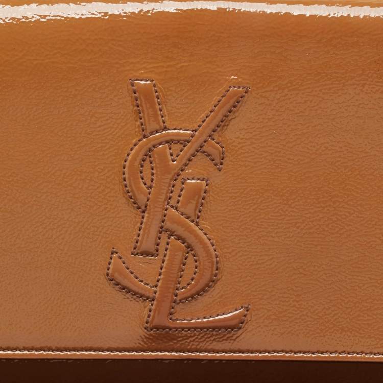 Pre Owned Saint Laurent Beige Patent Leather Belle De Jour Clutch