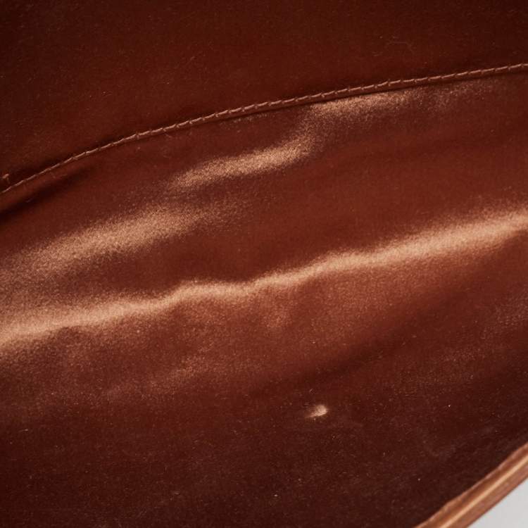 Pre Owned Saint Laurent Beige Patent Leather Belle De Jour Clutch