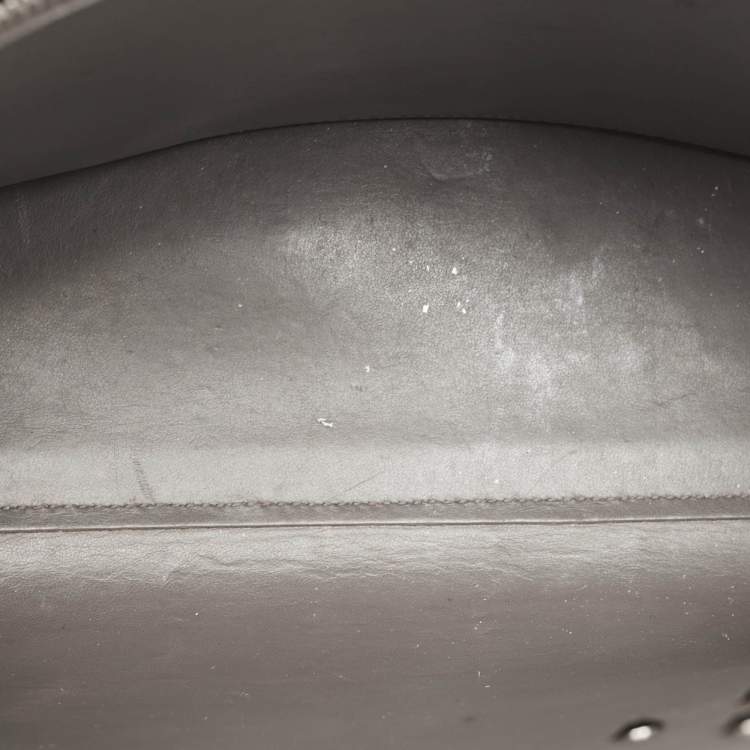 Pre Owned Saint Laurent Grey Croc Embossed Leather Small Classic Sac De Jour Tote