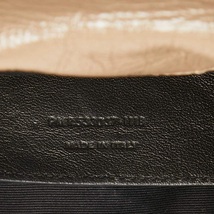 Pre Owned Saint Laurent Beige Matelassé Leather Baby Niki Chain Shoulder Bag