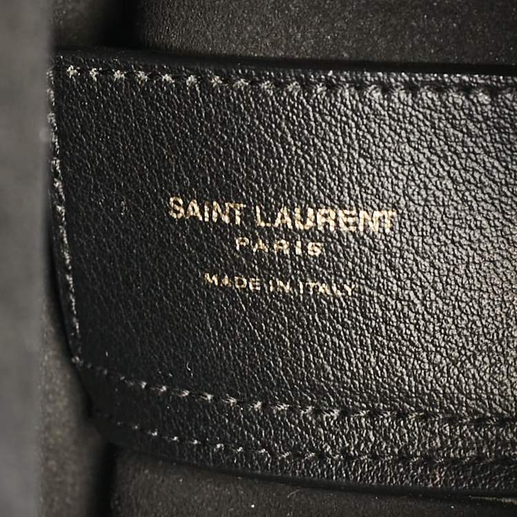 Pre Owned Saint Laurent Black Leather Toy Shopper Tote