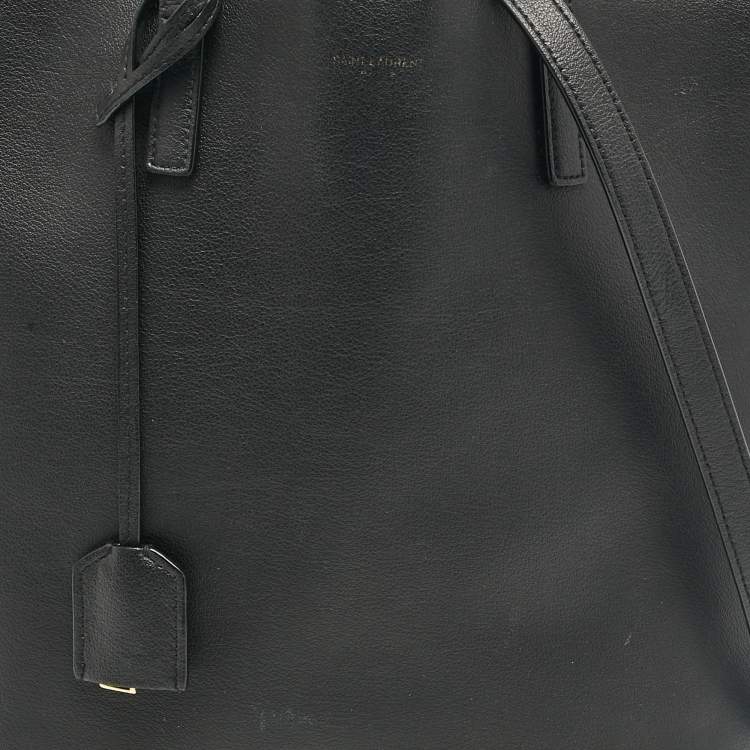 Pre Owned Saint Laurent Black Leather Toy Shopper Tote
