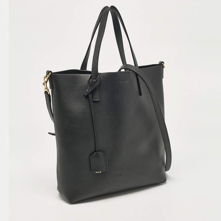 Pre Owned Saint Laurent Black Leather Toy Shopper Tote