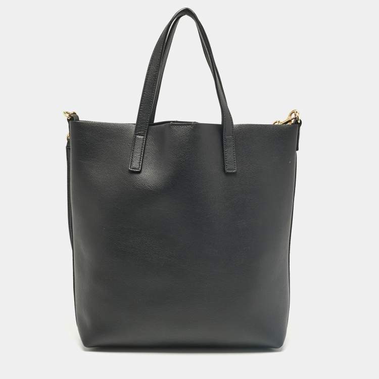 Pre Owned Saint Laurent Black Leather Toy Shopper Tote